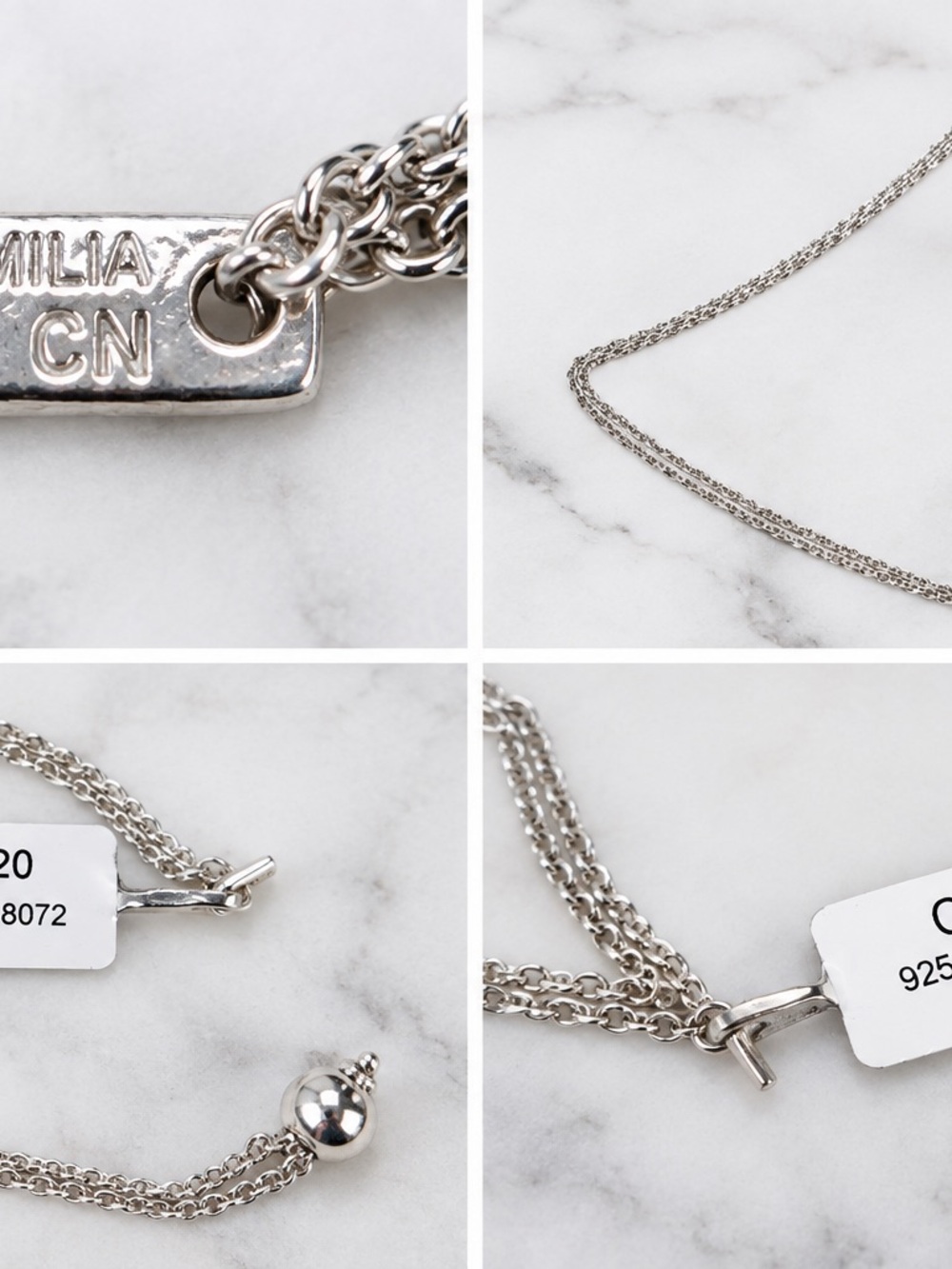 Chamilia sterling silver 925 drop chain necklace